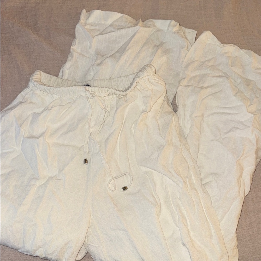 Princess Polly White Straight Leg Pants